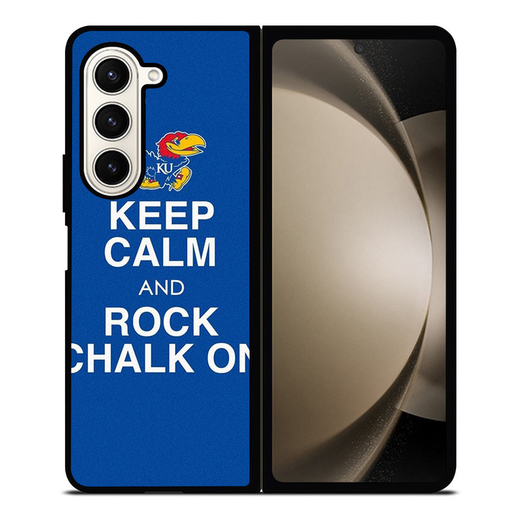 KEEP CALM AND ROCK CHALK KANSAS JAYHAWKS Samsung Galaxy Z Fold 5 Case Cover