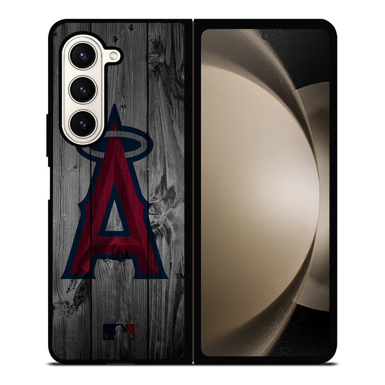 LOS ANGELES ANGELS BASEBALL MLB WOOD LOGO Samsung Galaxy Z Fold 5 Case Cover