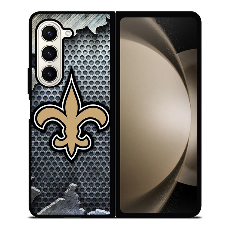 NEW ORLEANS SAINTS BROKEN METAL Samsung Galaxy Z Fold 5 Case Cover