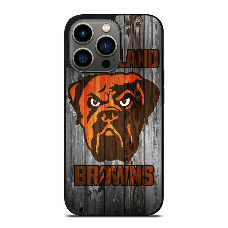 CLEVELAND BROWNS NFL FOOTBALL WOODEN LOGO iPhone 13 Pro Case Cover