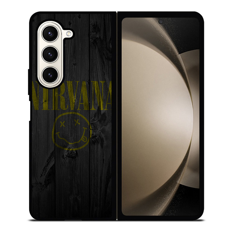 NIRVANA ROCK BAND WOODEN LOGO Samsung Galaxy Z Fold 5 Case Cover