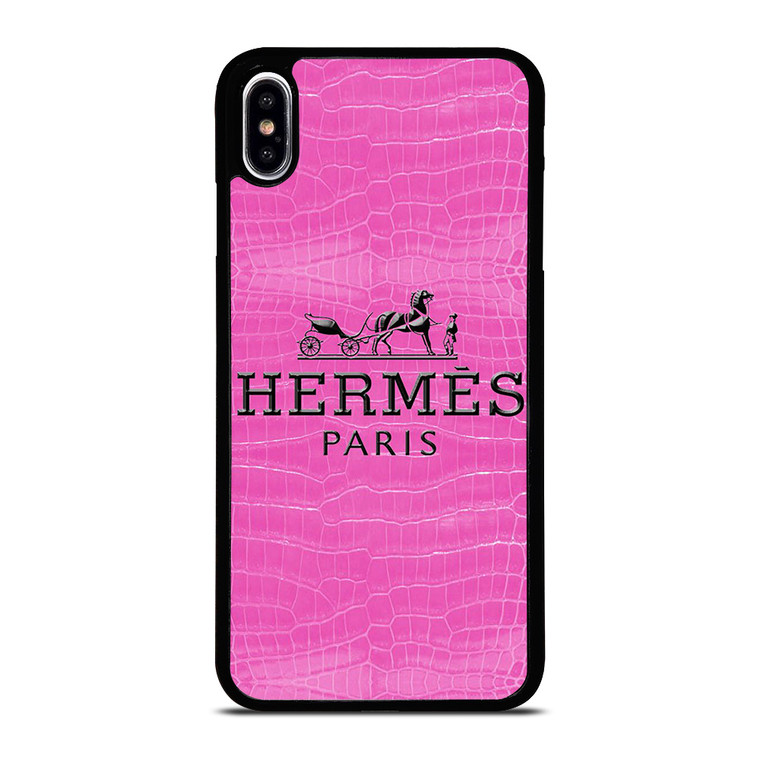 HERMES PARIS PINK LEATHER iPhone XS Max Case Cover