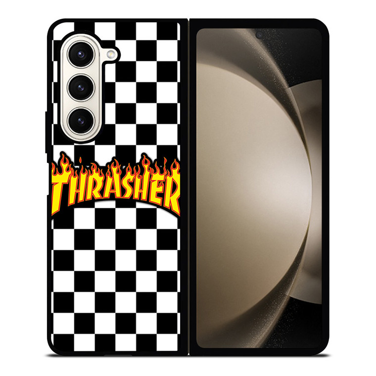 THRASHER SKATEBOARD CHECKERBOARD Samsung Galaxy Z Fold 5 Case Cover THRASHER SKATEBOARD CHECKERBOARD Samsung Galaxy Z Fold 5 Case Cover