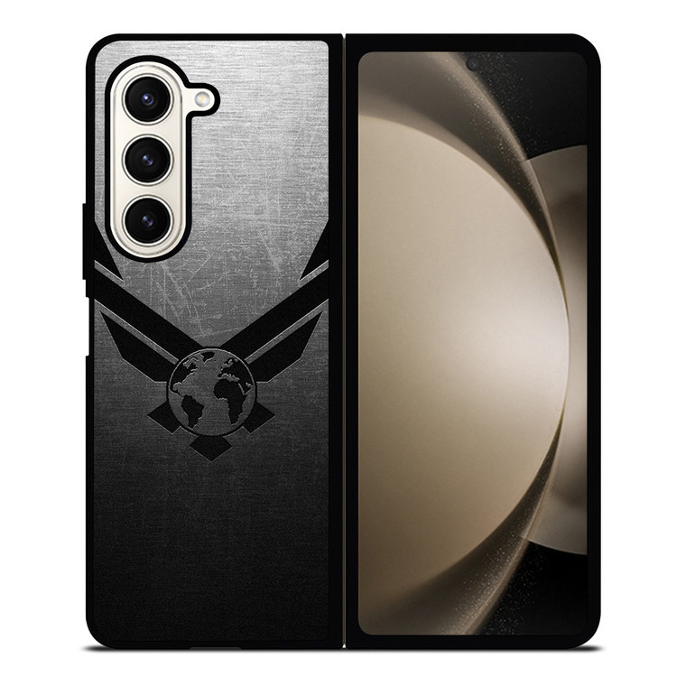 USAF UNITED STATES AIR FORCES LOGO METAL Samsung Galaxy Z Fold 5 Case Cover