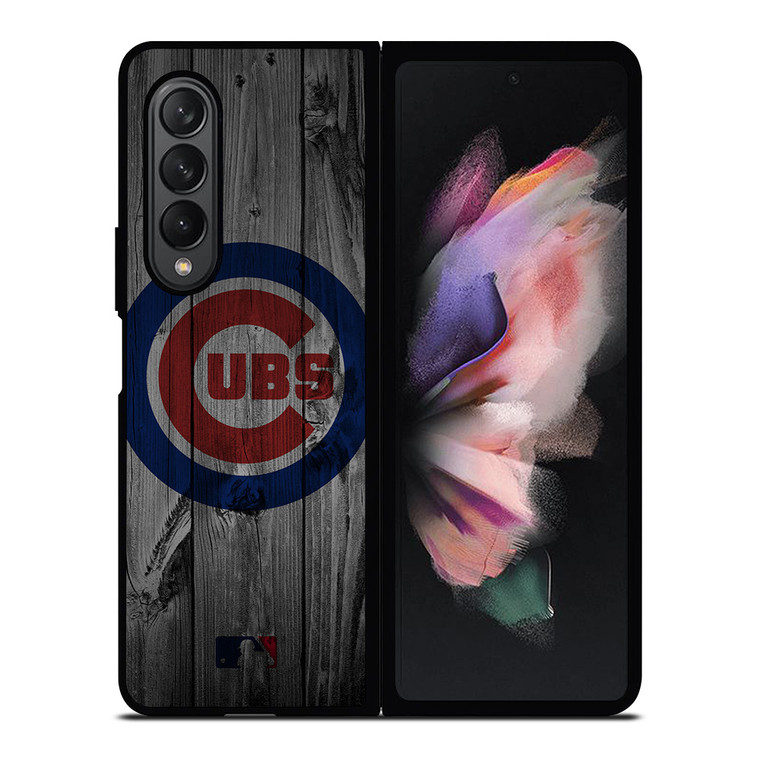 CHICAGO CUBS BASEBALL MLB WOOD LOGO Samsung Galaxy Z Fold 3 Case Cover