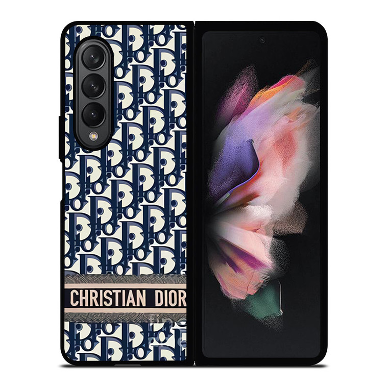 CHRISTIAN DIOR LOGO BLUE Samsung Galaxy Z Fold 3 Case Cover