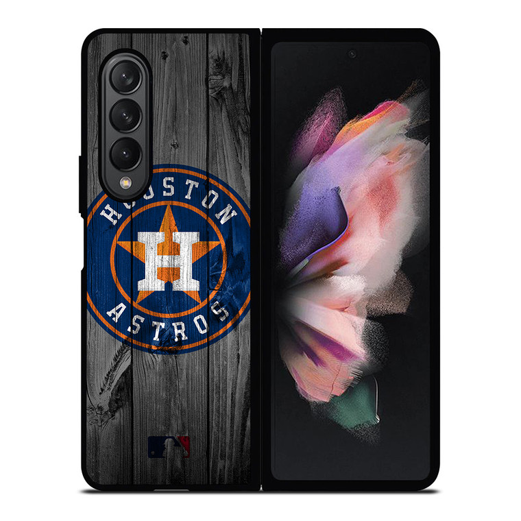 HOUSTON ASTROS BASEBALL MLB WOOD LOGO Samsung Galaxy Z Fold 3 Case Cover