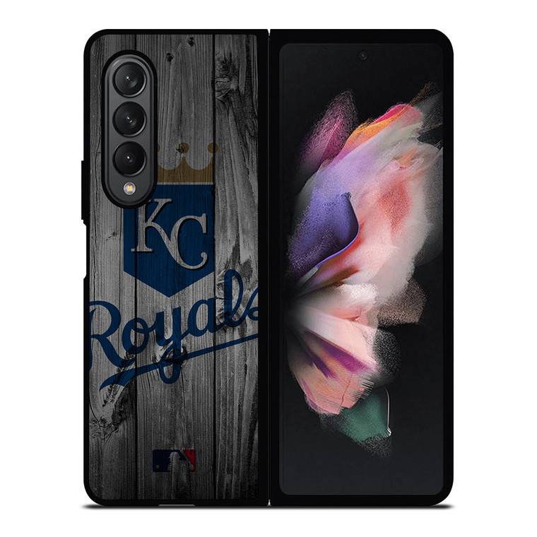 KANSAS CITY ROYALS BASEBALL MLB WOOD LOGO Samsung Galaxy Z Fold 3 Case Cover