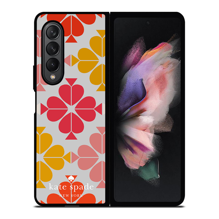 KATE SPADE JACQUARD PINK YELLOW Samsung Galaxy Z Fold 3 Case Cover