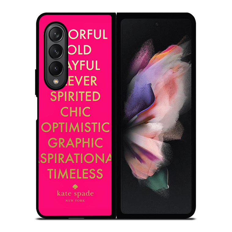 KATE SPADE NEW YORK QUOTES PINK Samsung Galaxy Z Fold 3 Case Cover