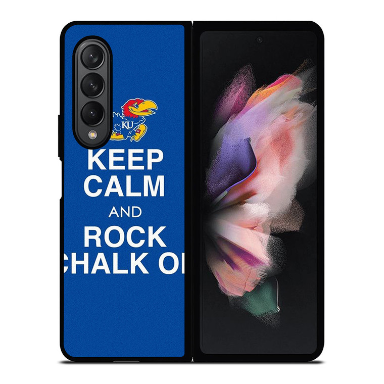 KEEP CALM AND ROCK CHALK KANSAS JAYHAWKS Samsung Galaxy Z Fold 3 Case Cover