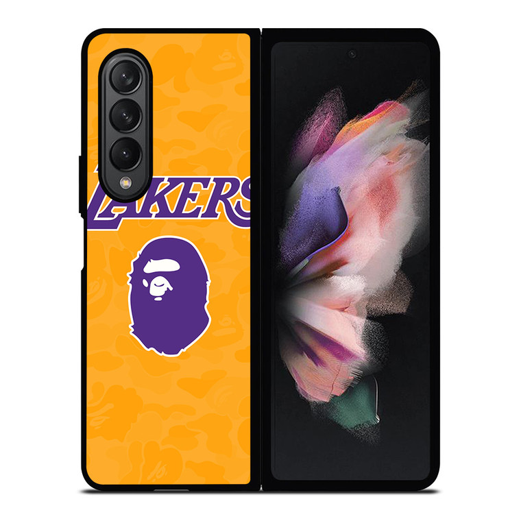 LOS ANGELES LAKERS X BAPE CAMO Samsung Galaxy Z Fold 3 Case Cover