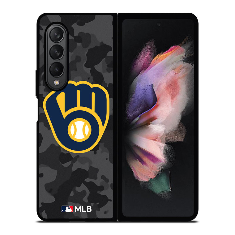MILWAUKEE BREWERS BASEBALL BLACK CAMO Samsung Galaxy Z Fold 3 Case Cover