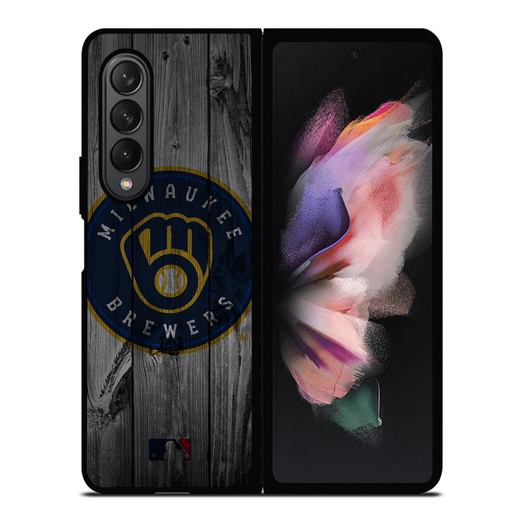 MILWAUKEE BREWERS BASEBALL MLB WOOD LOGO Samsung Galaxy Z Fold 3 Case Cover