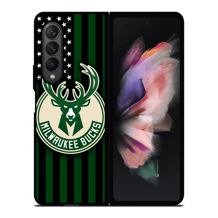 MILWAUKEE BUCKS NBA USA FLAG Samsung Galaxy Z Fold 3 Case Cover