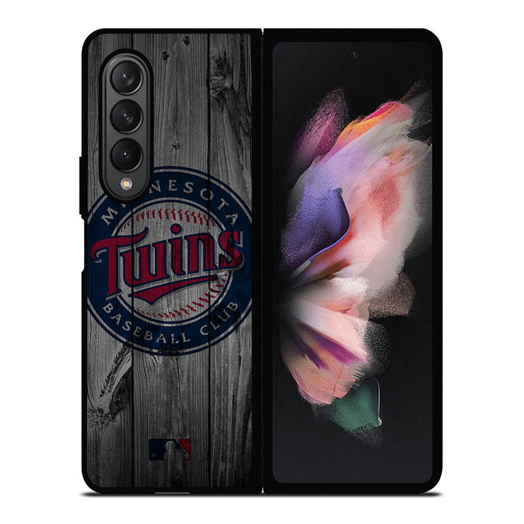 MINNESOTA TWINS BASEBALL MLB WOOD LOGO Samsung Galaxy Z Fold 3 Case Cover