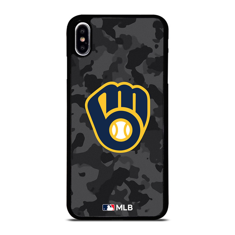 MILWAUKEE BREWERS BASEBALL BLACK CAMO iPhone XS Max Case Cover