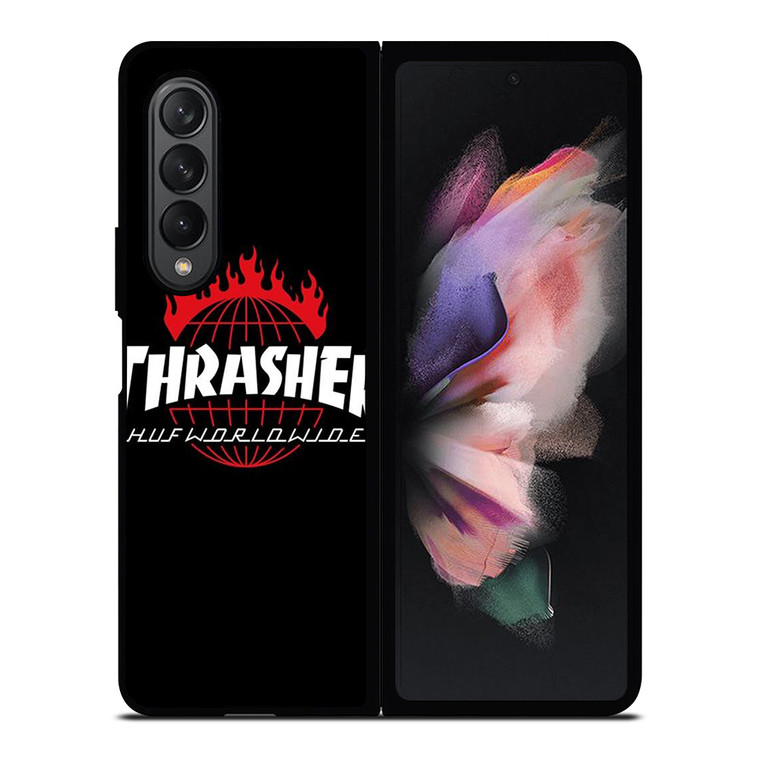 THRASHER HUF WORLDWIDE LOGO Samsung Galaxy Z Fold 3 Case Cover THRASHER HUF WORLDWIDE LOGO Samsung Galaxy Z Fold 3 Case Cover