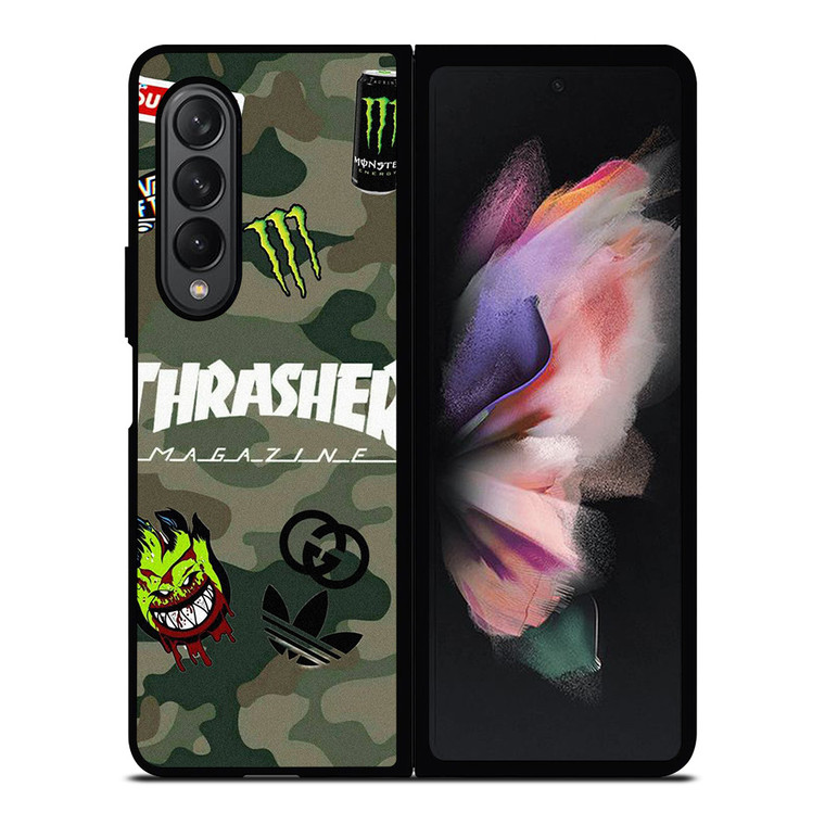 THRASHER SKATEBOARD CAMO COLLAGE Samsung Galaxy Z Fold 3 Case Cover THRASHER SKATEBOARD CAMO COLLAGE Samsung Galaxy Z Fold 3 Case Cover