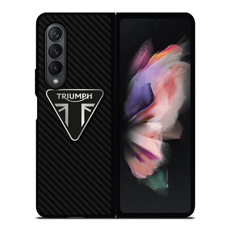 TRIUMPH MOTORCYCLES CARBON FIBER Samsung Galaxy Z Fold 3 Case Cover TRIUMPH MOTORCYCLES CARBON FIBER Samsung Galaxy Z Fold 3 Case Cover
