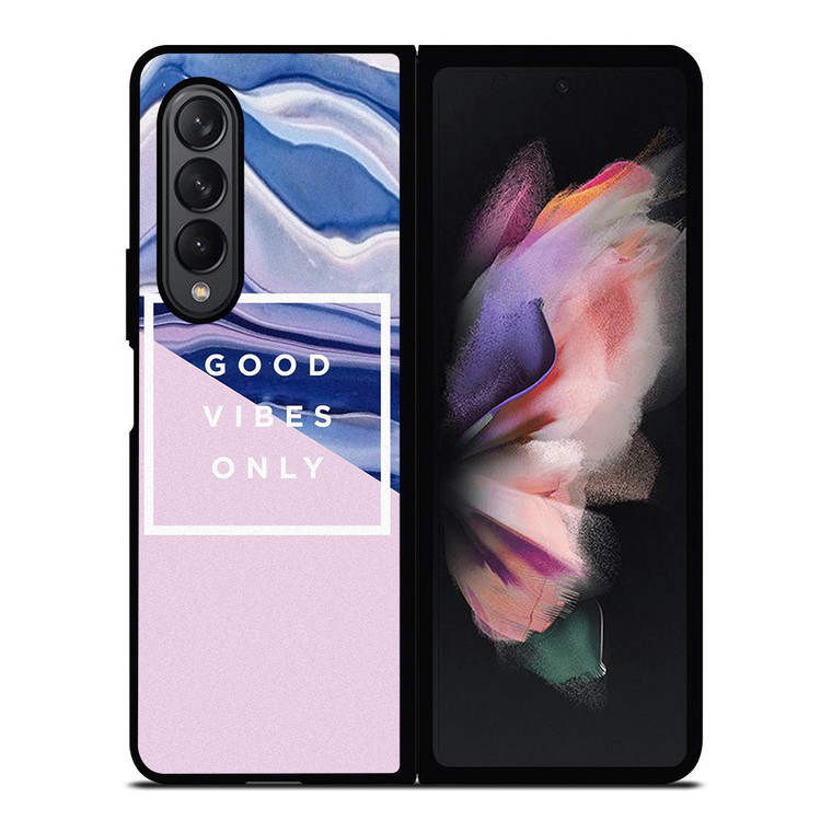 TUMBLR GOOD VIBES ONLY PINK MARBLE Samsung Galaxy Z Fold 3 Case Cover