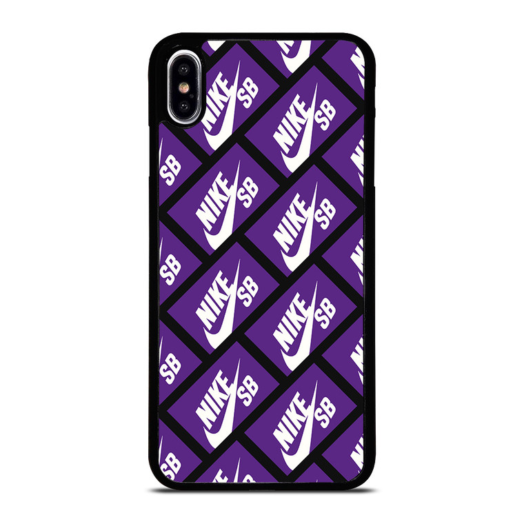 NIKE SB SKATEBOARD BOX PATTERN PURPLE iPhone XS Max Case Cover