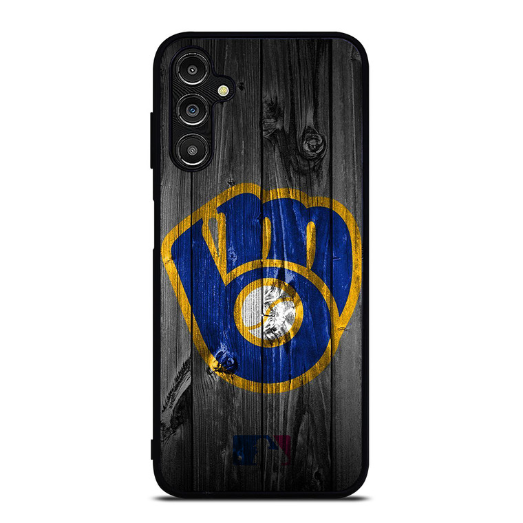 MILWAUKEE BREWERS MLB BASEBALL WOODEN LOGO Samsung Galaxy A14 Case Cover
