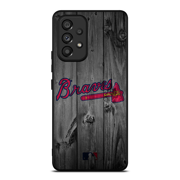 ATLANTA BRAVES BASEBALL MLB WOOD LOGO Samsung Galaxy A53 Case Cover