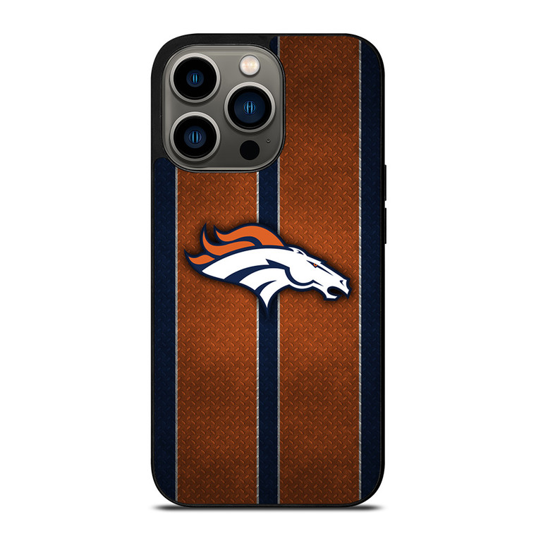 DENVER BRONCOS NFL METAL STRIPE iPhone 13 Pro Case Cover