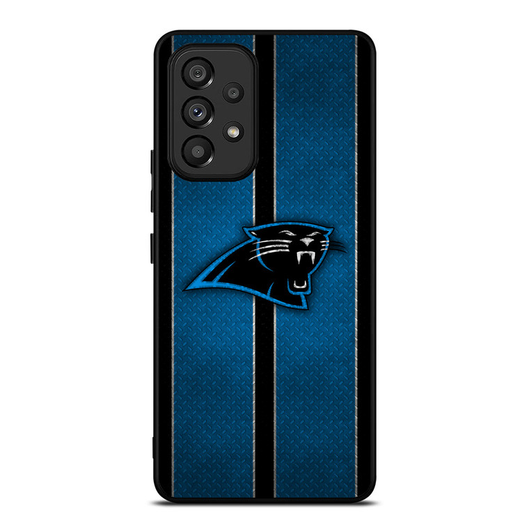 CAROLINA PANTHERS NFL METAL STRIPE Samsung Galaxy A53 Case Cover