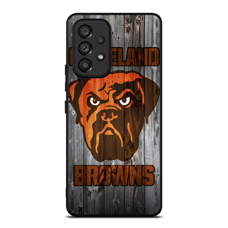 CLEVELAND BROWNS NFL FOOTBALL WOODEN LOGO Samsung Galaxy A53 Case Cover
