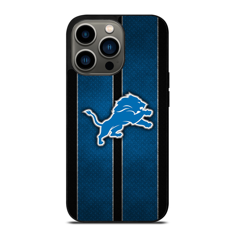 DETROIT LIONS NFL METAL STRIPE iPhone 13 Pro Case Cover