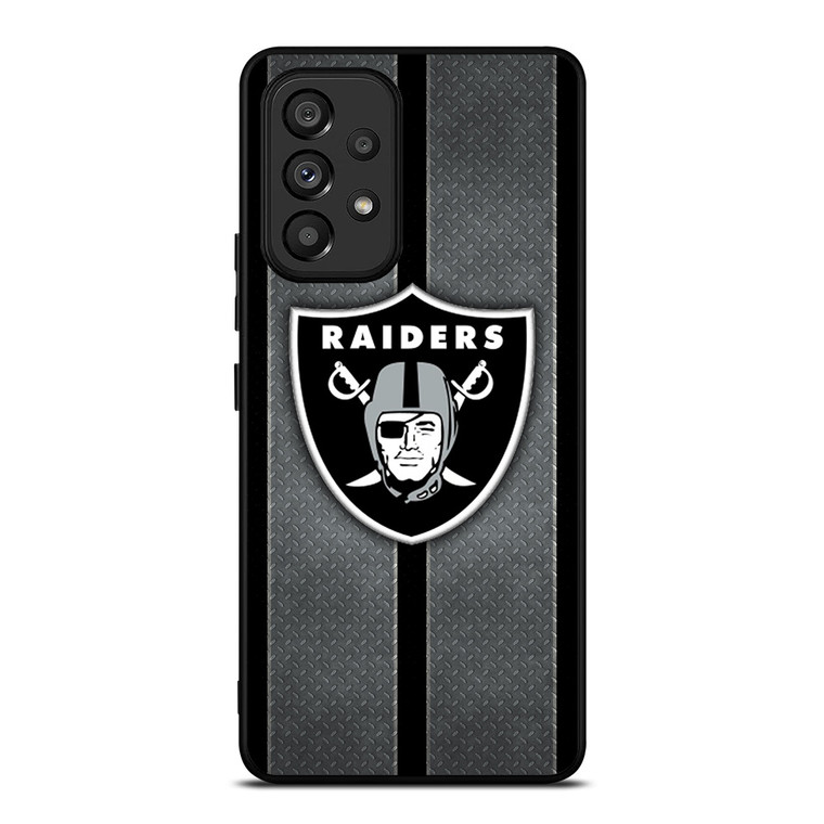 LAS VEGAS RAIDERS NFL METAL STRIPE Samsung Galaxy A53 Case Cover