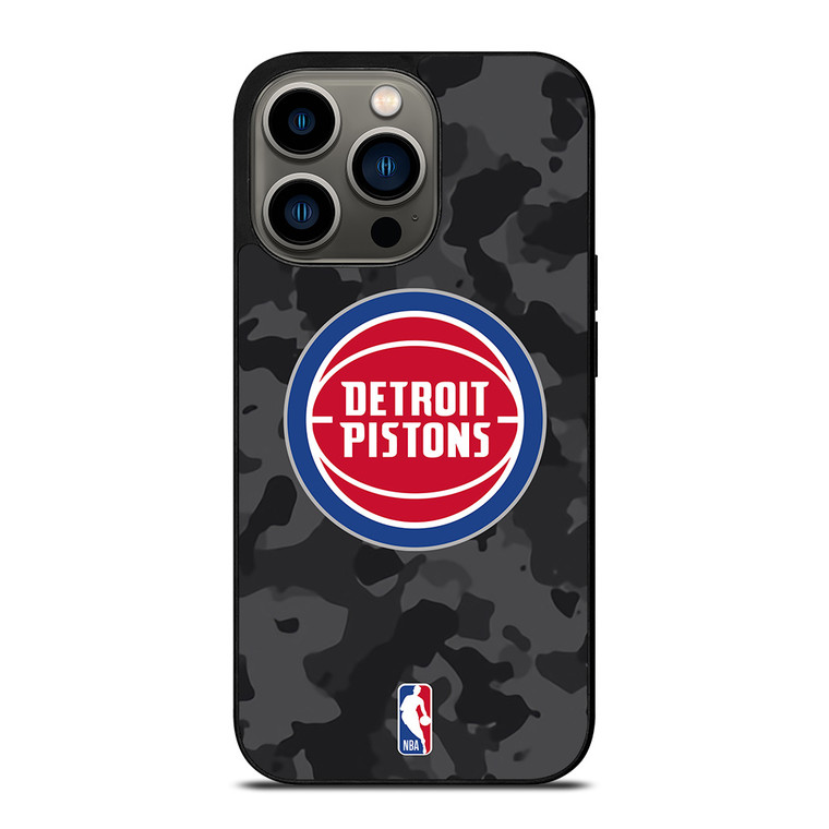 DETROIT PISTONS BLACK CAMO iPhone 13 Pro Case Cover