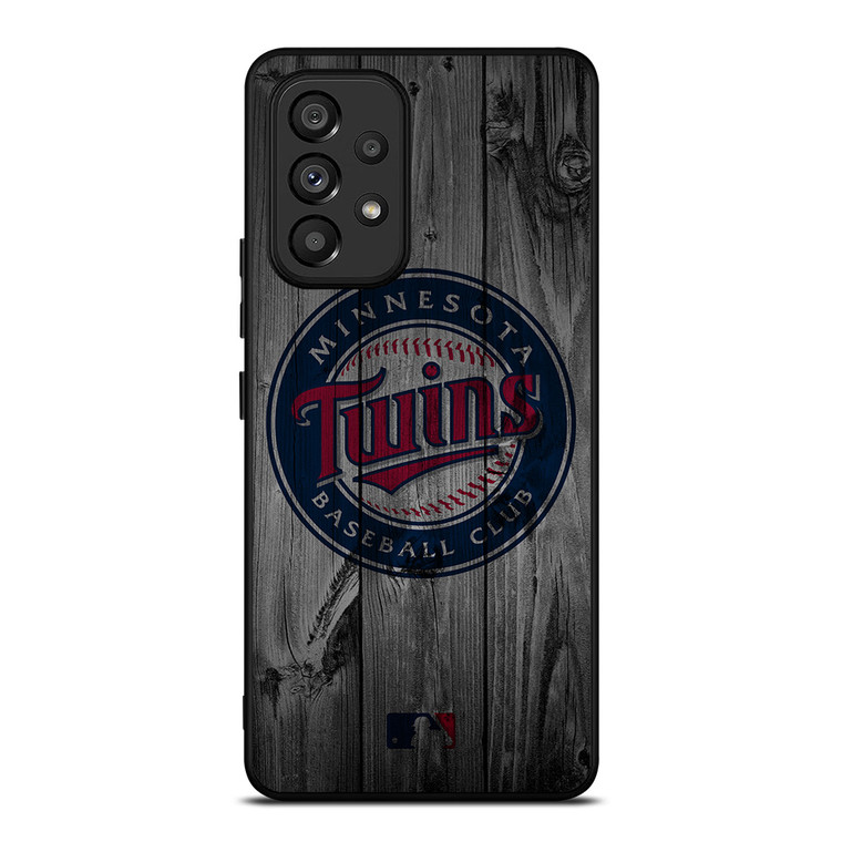 MINNESOTA TWINS BASEBALL MLB WOOD LOGO Samsung Galaxy A53 Case Cover