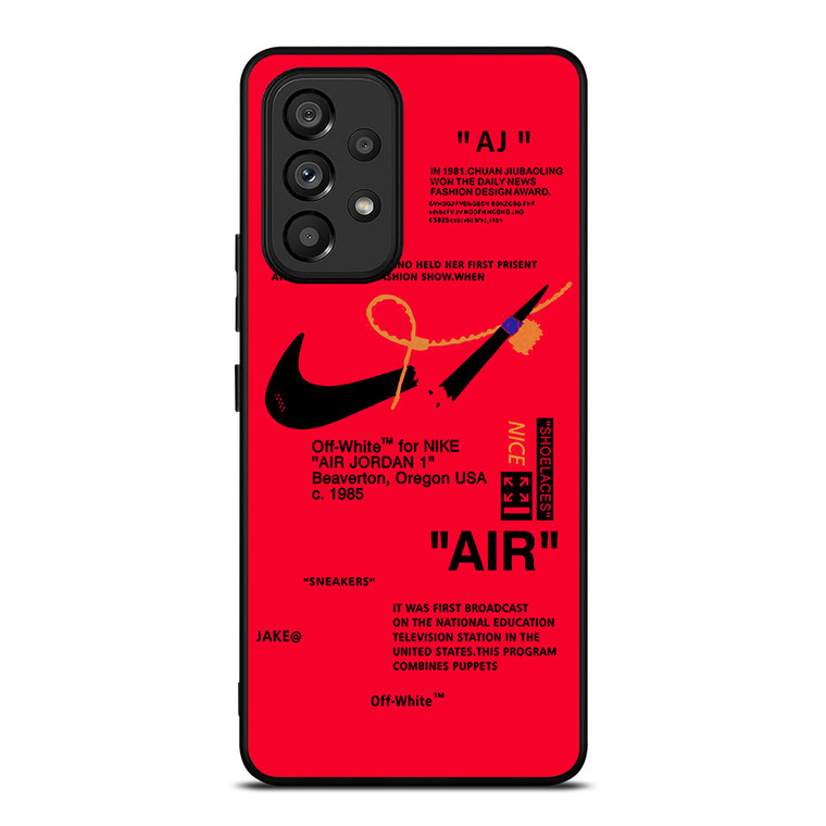 NIKE AIR OFF WHITE RED Samsung Galaxy A53 Case Cover