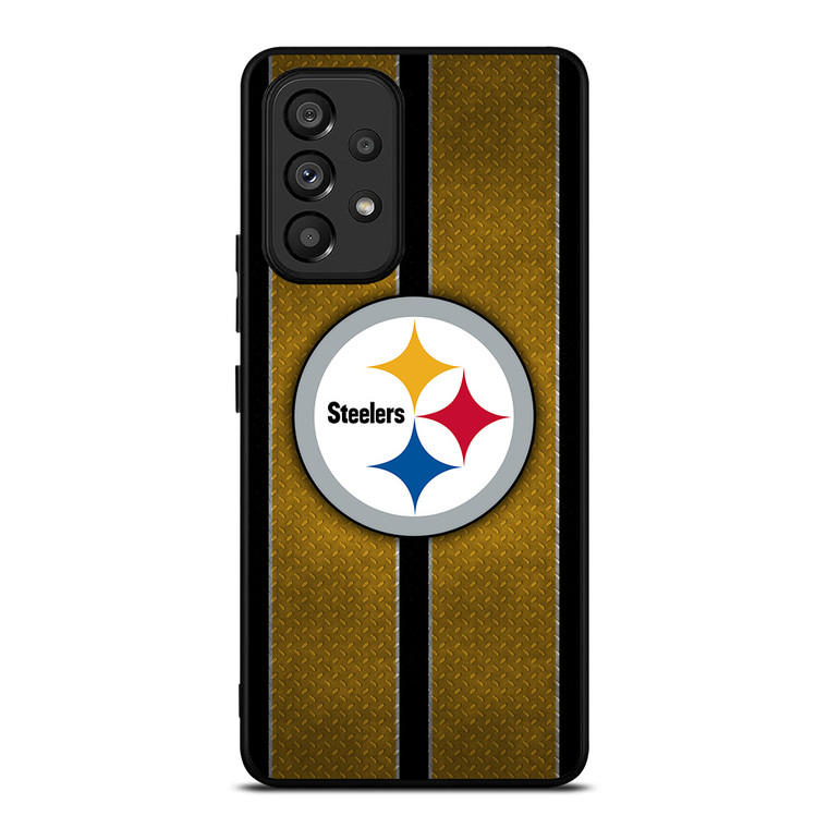 PITTSBURGH STEELERS NFL METAL STRIPE Samsung Galaxy A53 Case Cover
