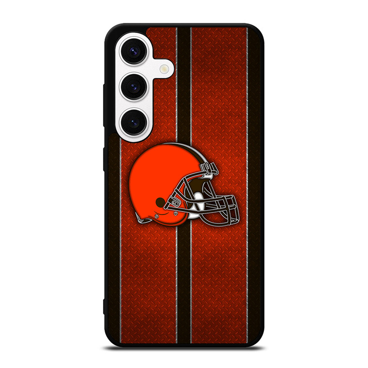 CLEVELAND BROWNS NFL METAL STRIPE Samsung Galaxy S24 Case Cover