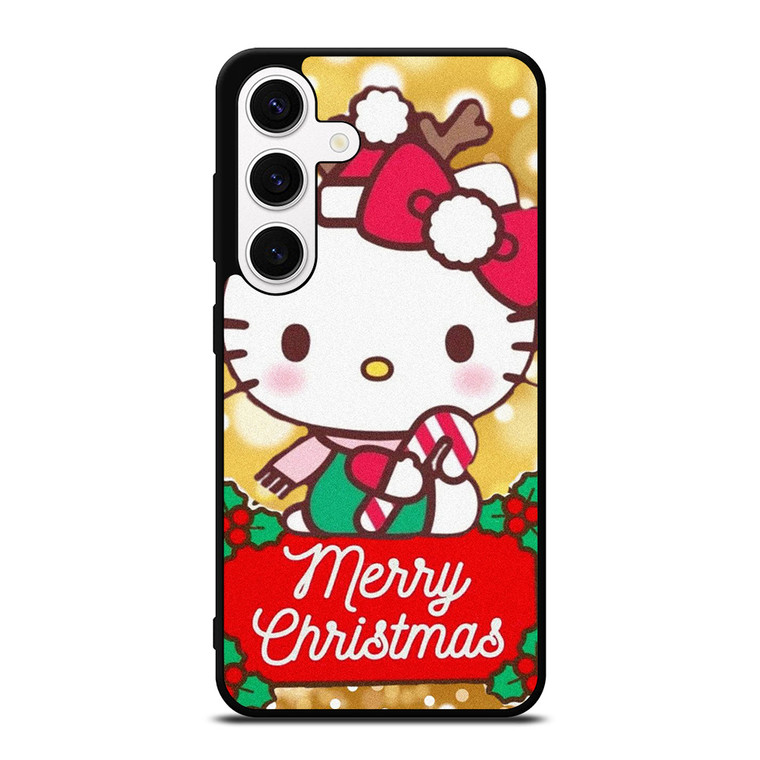 HELLO KITTY MERRY CHRISTMAS GOLD Samsung Galaxy S24 Case Cover