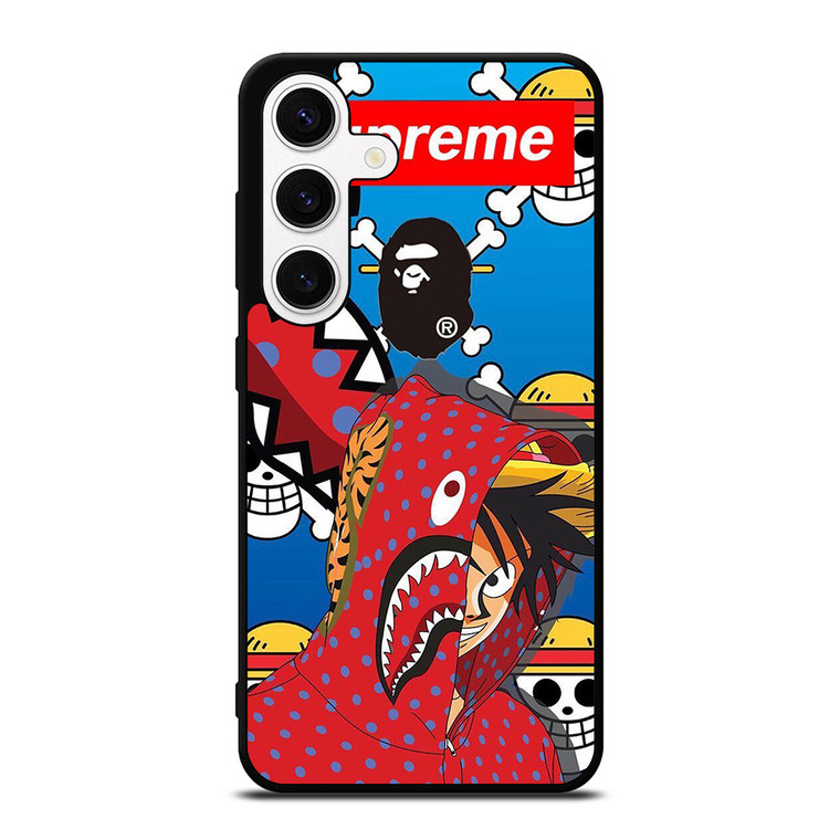 LUFFY ONE PIECE SUPREME BAPE Samsung Galaxy S24 Case Cover