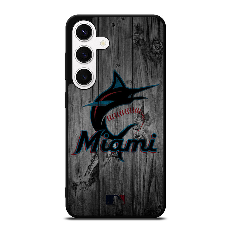 MIAMI MARLINS BASEBALL MLB WOOD LOGO Samsung Galaxy S24 Case Cover