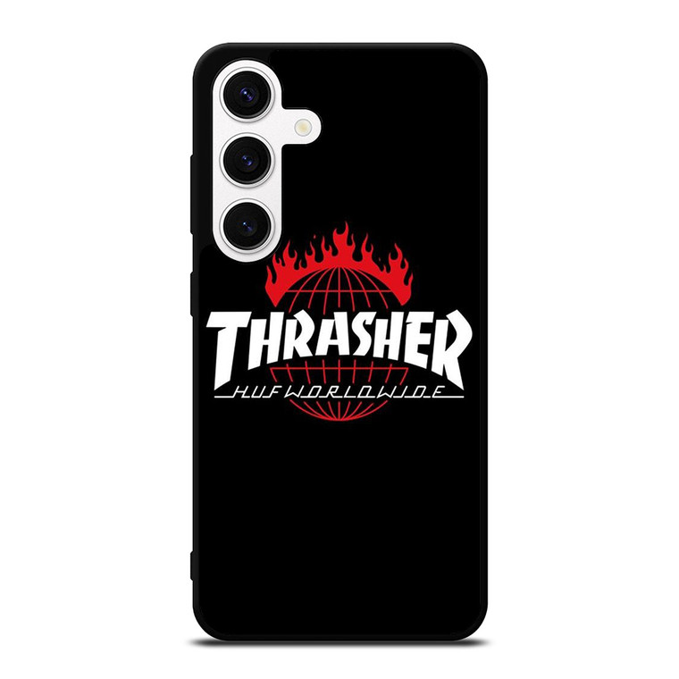 THRASHER HUF WORLDWIDE LOGO Samsung Galaxy S24 Case Cover