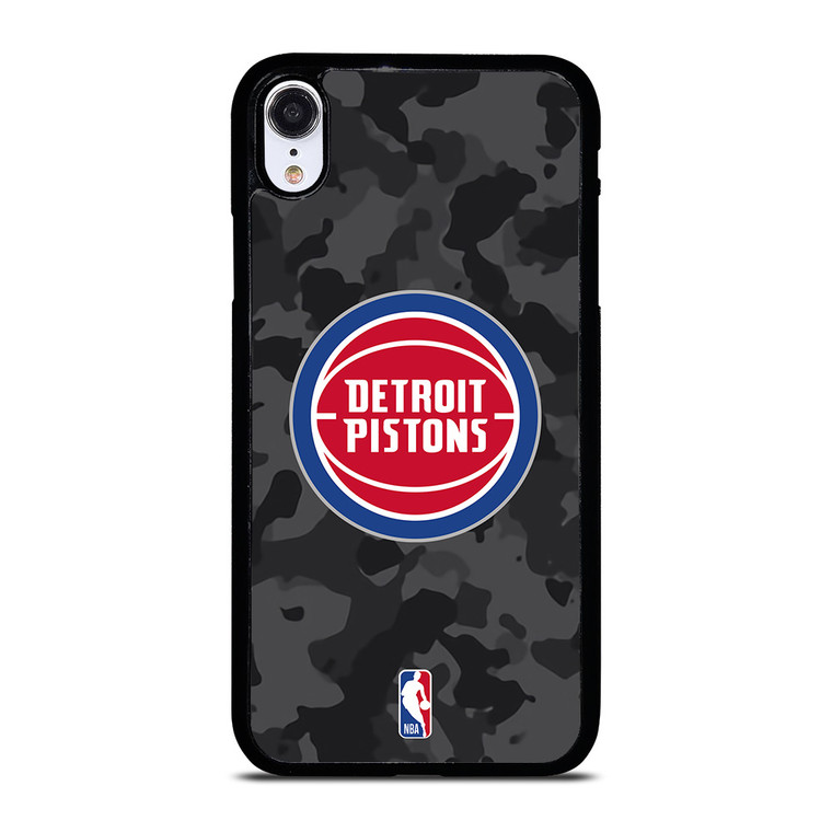 DETROIT PISTONS BLACK CAMO iPhone XR Case Cover