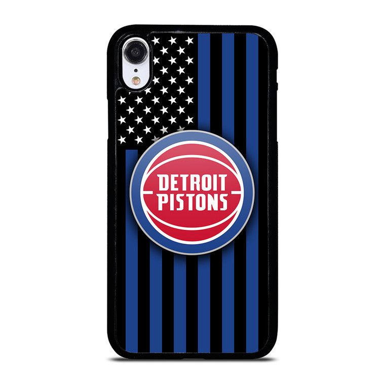 DETROIT PISTONS NBA USA FLAG iPhone XR Case Cover