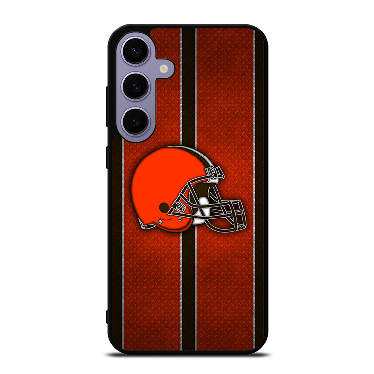CLEVELAND BROWNS NFL METAL STRIPE Samsung Galaxy S24 Plus Case Cover