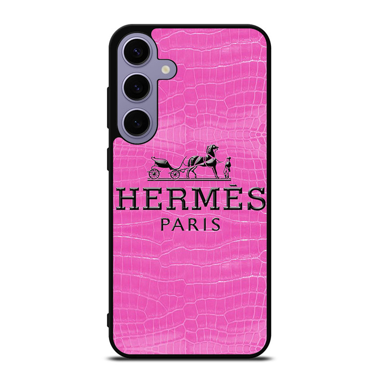 HERMES PARIS PINK LEATHER Samsung Galaxy S24 Plus Case Cover
