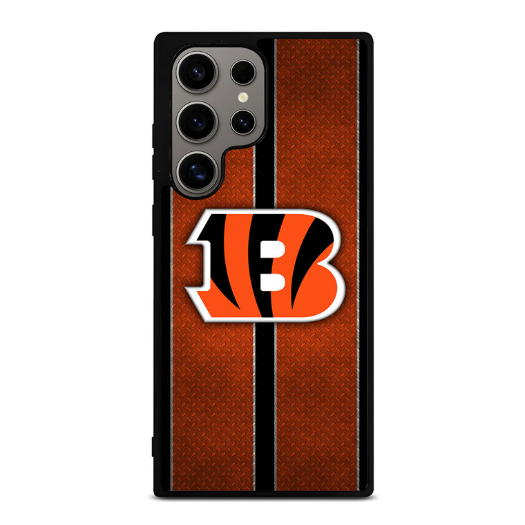 CINCINNATI BENGALS NFL METAL STRIPE Samsung Galaxy S24 Ultra Case Cover CINCINNATI BENGALS NFL METAL STRIPE Samsung Galaxy S24 Ultra Case Cover