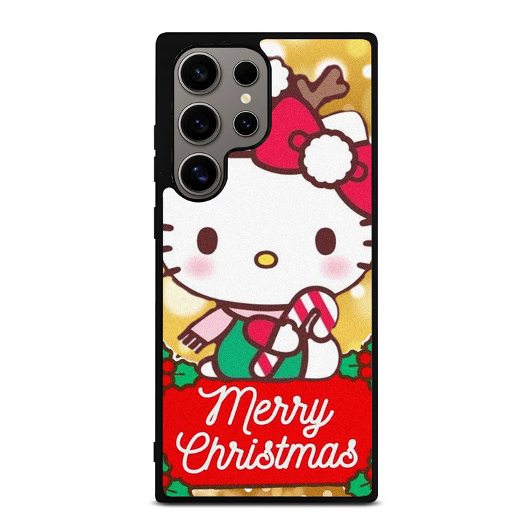 HELLO KITTY MERRY CHRISTMAS GOLD Samsung Galaxy S24 Ultra Case Cover