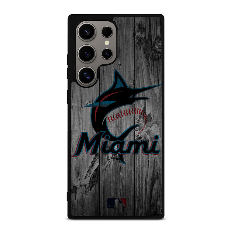 MIAMI MARLINS BASEBALL MLB WOOD LOGO Samsung Galaxy S24 Ultra Case Cover