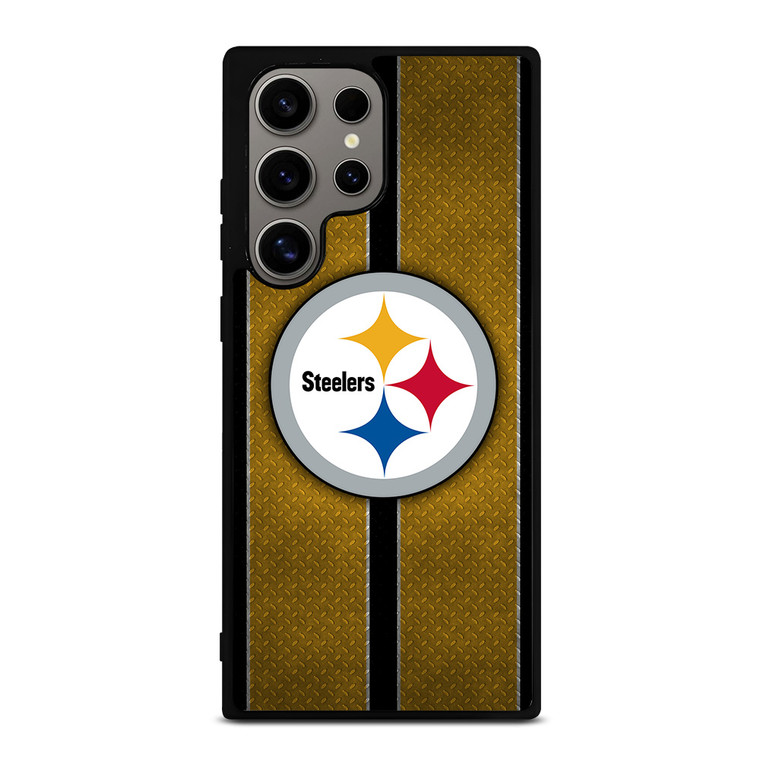 PITTSBURGH STEELERS NFL METAL STRIPE Samsung Galaxy S24 Ultra Case Cover